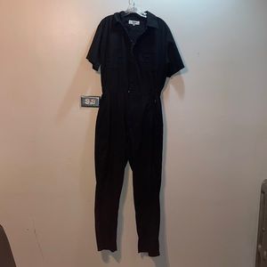 Black Shortsleeved Cotton Coverall